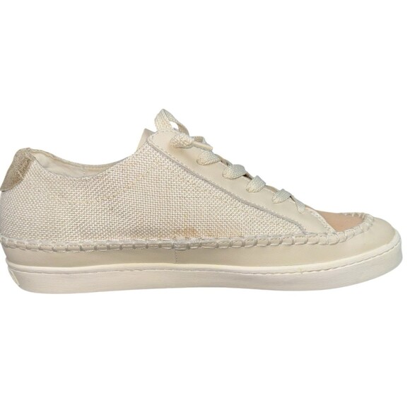 Dolce Vita Womens Size 13 Beige Mixed Media Zolen Round Toe Sneakers Shoes New - Picture 2 of 9